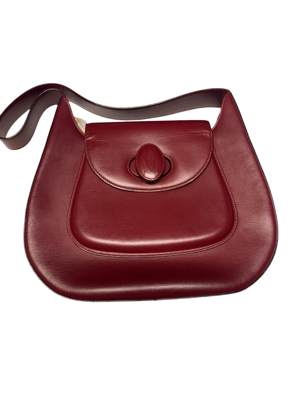 Cartier Must de Cartier Bordeux  Shoulder flap  quiet luxury calf skin bag
